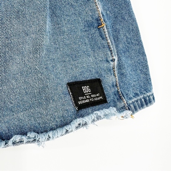 BDG Urban Outfitters Elastic Waist Cotton Blue Cutoff Shorts XS - Picture 3 of 7